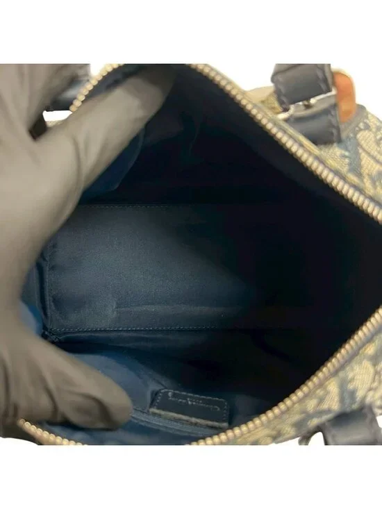 Dior Trotter Pattern Canvas Leather Handbag Mini - Picture 9 of 10